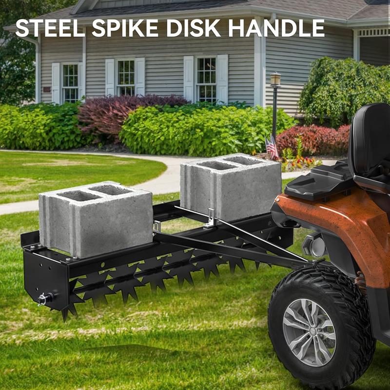 OEDRO 32" Lawn Aerator Tow Behind with Universal Hitch for Spike Aerator Black Efficient Lawn Care Solution
