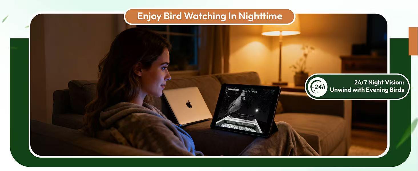 DETIKO Bamboo Bird Feeder with Camera, 2K HD, Auto AI Identify 2800+ Birds, Solar-Powered, Night Vision, Real-Time Alerts, Family/Friend Sharing, Gift for Nature Lovers