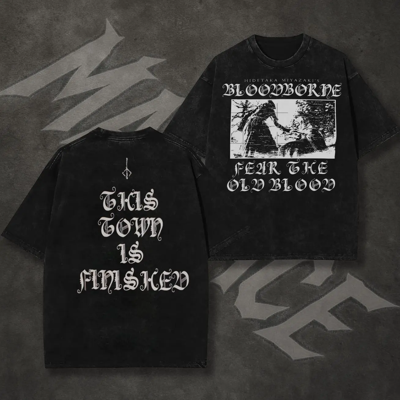 Bloodborne: The Last Hunt Begins Washed Shirt Wash Tee, Gamer Shirt, Graphic Tee, Esports Apparel, Unisex Tee, Gaming Gift, Casual Fashion 11M