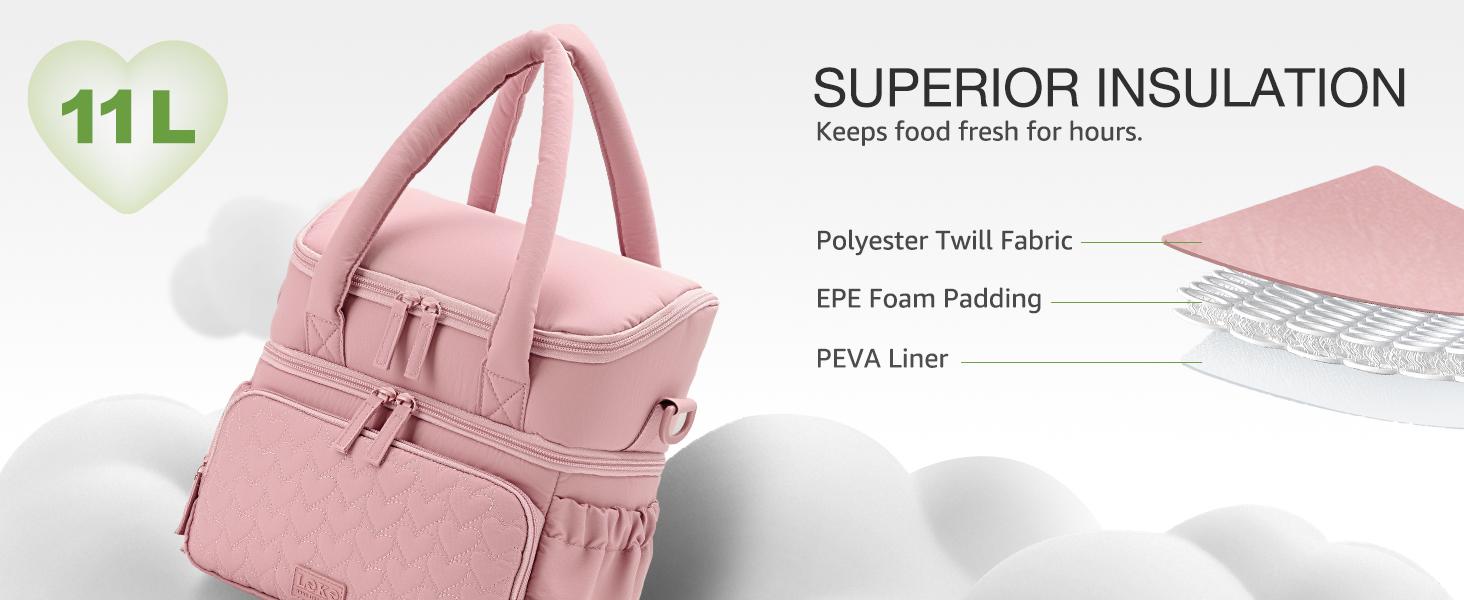 9L Lunch Bag - Double Deck Insulated, Quilted Puffer Tote, Leakproof, Durable & Reusable, Perfect for Work, Picnic, Travel & Meal Prep 9L Lunch Bag - Double Deck Insulated, Quilted Puffer Tote, Leakproof, Durable & Reusable, Perfect for Work, Picnic, Travel & Meal Prep