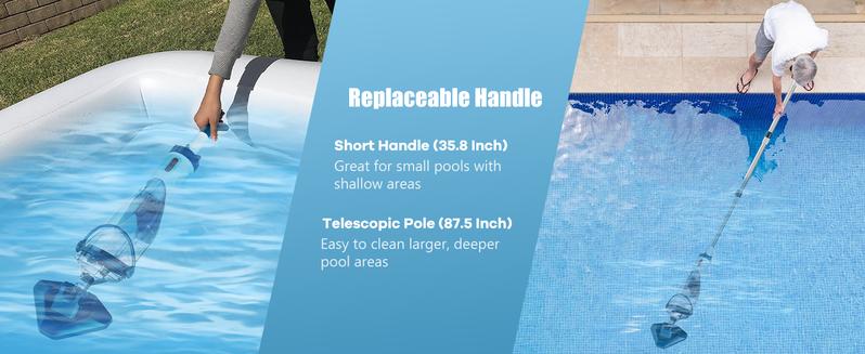 【TikTokShopBlackFriday】Enhulk Pool Vacuum for Above Ground Pools with Telescopic Pole Rechargeable Hand Cleaner 18.5 Gals/Min Deep Cleaning Cordless Battery Operated