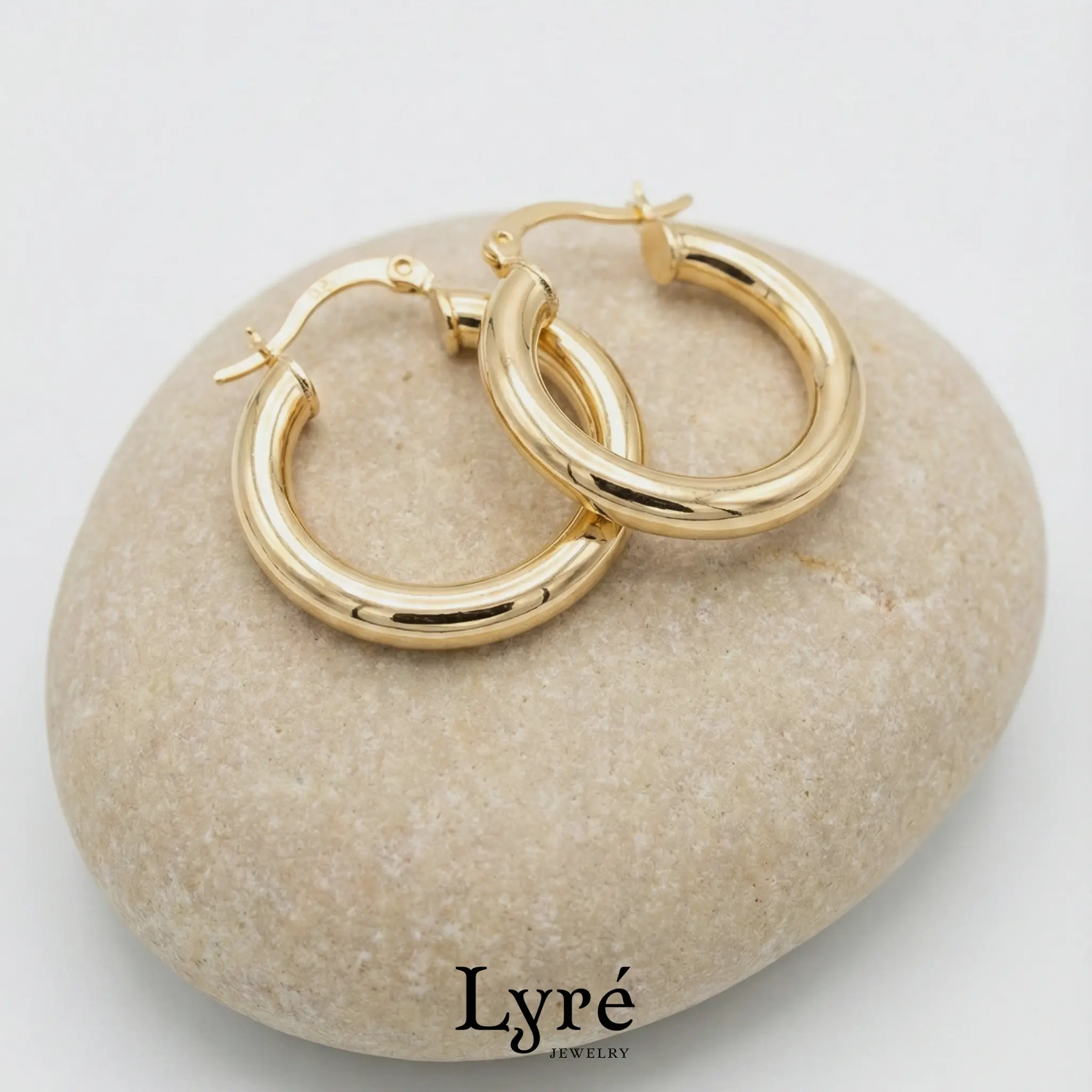 Lucien 25mm Classic Tube Hoop Earrings | ER007