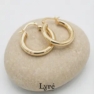 Lucien 25mm Classic Tube Hoop Earrings