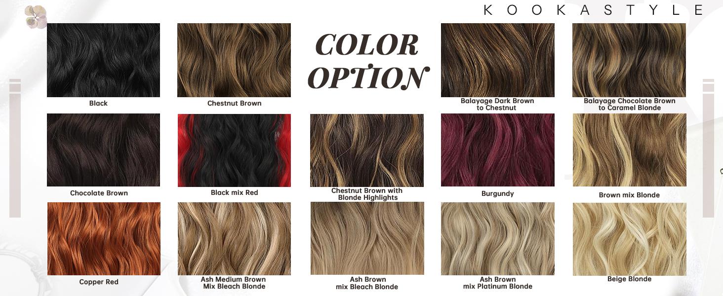 AISI HAIR Hair Extensions Invisible Wire Wavy Hair Adjustable Size 4 Secure Clips Long Synthetic Hairpieces with Transparent Wire Blonde Brown Wave