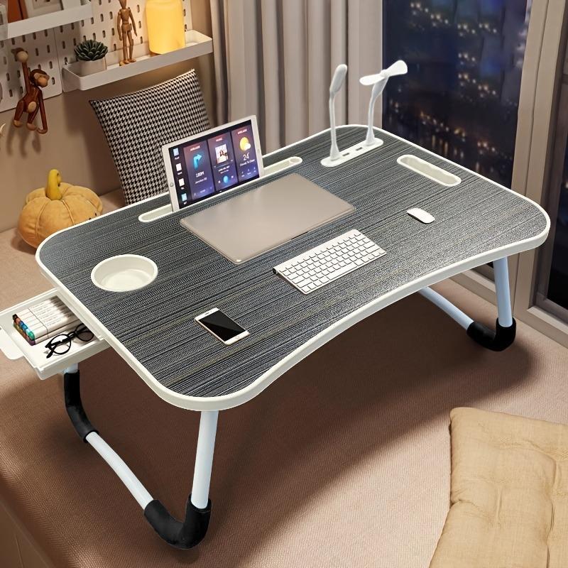 Lap Desk Bed Tray Table, Adjustable Laptop Stand for Bed with USB/ Light/ Fan/ Drawer, Portable Laptop Desk Table for Bed/ Couch/ Sofa/ Reading/ Writing, Bed Trays for Eating And Laptops Lap Desk Bed Tray Table, Adjustable Laptop Stand for Bed with USB/ Light/ Fan/ Drawer, Portable Laptop Desk Table for Bed/ Couch/ Sofa/ Reading/ Writing, Bed Trays for Eating And Laptops