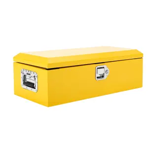 Garvee Yellow Steel Truck Bed Tool Box, Diamond Plate Tool Box with Side Handle and Lock Keys, Storage Toolbox Chest Box Organizer for Pickup, Truck Bed, RV, Trailer