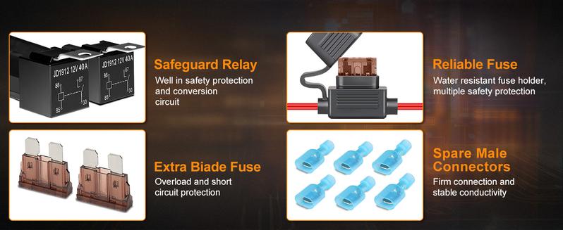 NAOEVO 4 Inch LED Pod Lights, White Amber Offroad Fog/Driving Lights LED Light Bar with 2 Leads Wiring Harness, Spot Flood LED Work Lights for Truck Boat UTV ATV, 2-Pack (White/Amber/White&Amber)