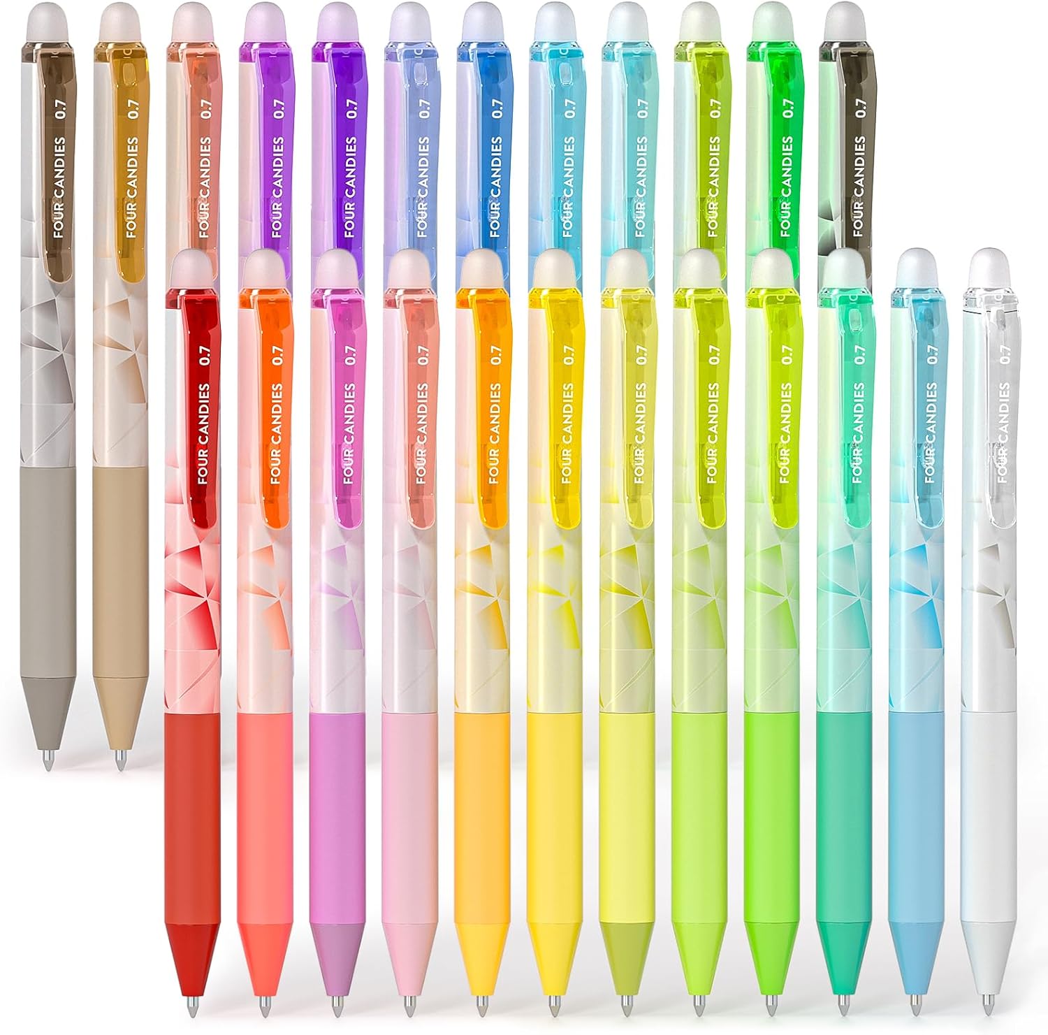Four Candies Erasable Gel Pens, Make Mistakes Disappear Colored Pens, 12/18/24Colors Retractable Fine Point Erasable Pens for Writing, Drawing, Planner & School Supplies, Colorful Markers Marker Set, girly office supplies, 2026bingocard,office accessories