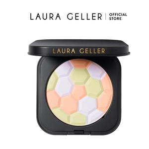 Laura Geller Filter Finish Neutralizing Setting Powder - Peach Tricolor Formula for Flawless Finish & Reduced Shine - Makeup