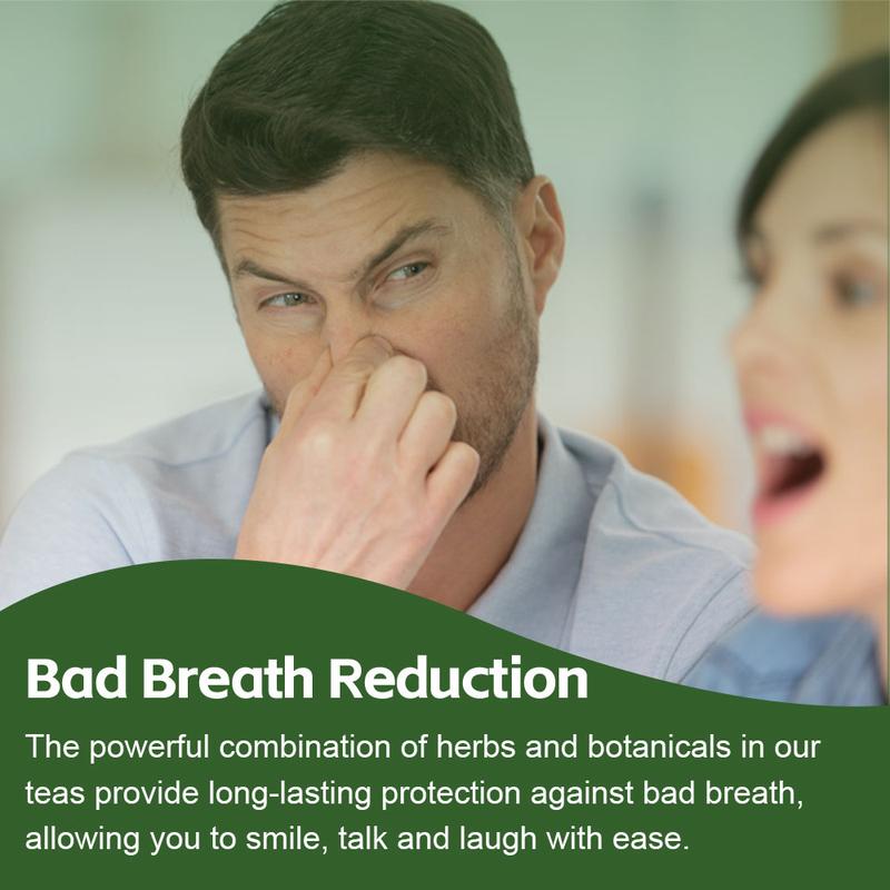 Bad Breath Eliminator Tea | Natural Herbal Supplement for Oral Freshness, Vegan GMO Free, Maintain Clean Mouth Feeling