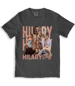 Hilary Duff Shirt Lucky Me Tour Merchandise Vintage Concert Tee Design Rose Gold Lettering Graphic Celebrity Fan Gift Music Lover Retro