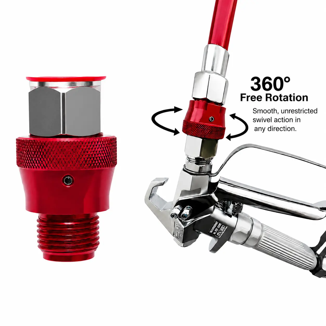 Airless Paint Sprayer Accessories 360 Degree Adjustable Swivel Joint with 7/8 Inch Thread Spray Gun Connector Compatible with Graco Wagner Titan TriTech and Most Standard Spray Guns