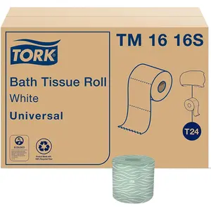 Tork Septic Safe Toilet Paper, White, 2-Ply 100% Recycled, Eco-Friendly, T24 Compatible 96 Rolls x 500 Sheets (TM1616S)