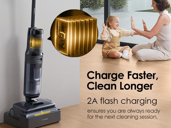 Tineco Floor One S7 Stretch Steam Cordless Wet Dry Vacuum Steam Mop All-in-One, 320℉ HyperSteam, 180° Lay-Flat, Anti-Tangle Design, FlashDry Self-Cleaning, Up to 75 Min Runtime