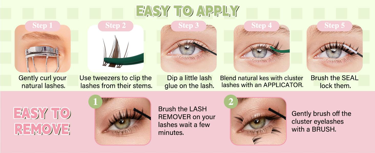 KEYYOU Brown Fairy DIY Lash Cluster Natural Water-Proof Super Thin Invisible Band Long-Lasting Eyelash Extensions Beginner-Friendly (Lash Single Box / Lash Kit）Feline lash look Medusa Lash handmade lash TikTok Shop FebruaryFaves