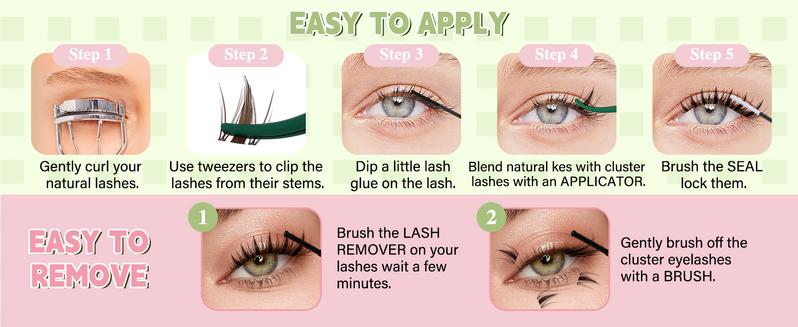 KEYYOU Brown Fairy DIY Lash Cluster Natural Water-Proof Super Thin Invisible Band Long-Lasting Eyelash Extensions Beginner-Friendly (Lash Single Box / Lash Kit）Feline lash look Medusa Lash handmade lash TikTok Shop FebruaryFaves