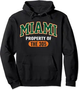 305 Miami Vibes Urban Style Miami Beach Graphic Design Pullover Hoodie