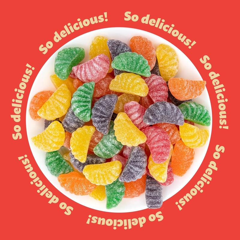 Fruit Slices Jelly Candy 2 Pound Bag | Assorted Flavors | Sugar-Dusted Old Fashioned Candy for Buffets, Holiday Gifting & Dessert Decorating