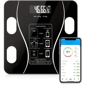 Smart Scale for Body Weight, Digital Bathroom Scale BMI Weighing Body Fat Scale, Accurate Body Composition Scale Monitor for People's Health with Smartphone App, Compact Size, 400lb Healthcare Fit Versatile Family Digital Weight Scale