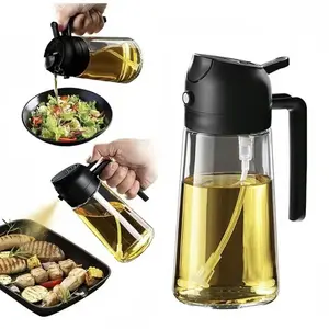Kitchen Oil Dispenser and Spray Bottle 470ML 2-In-1, Cooking Oil Sprayer, Non-Toxic Design, Ideal for Kitchen Use
