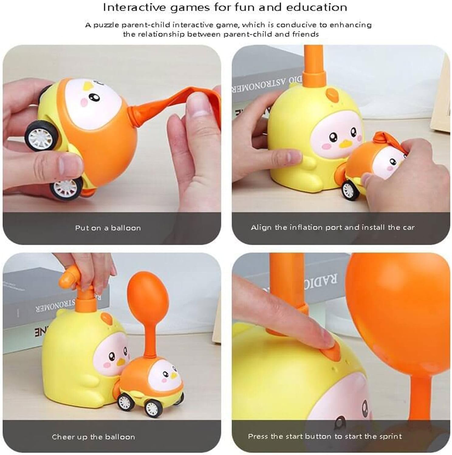 Children's Balloon car,early education and intelligence,Animal aerodynamic balloon car, pressing car interactive toy,flying balloon toy Boost imagination, sharpen focus, & build hands-on skills And it also helps to exercise the child's body.