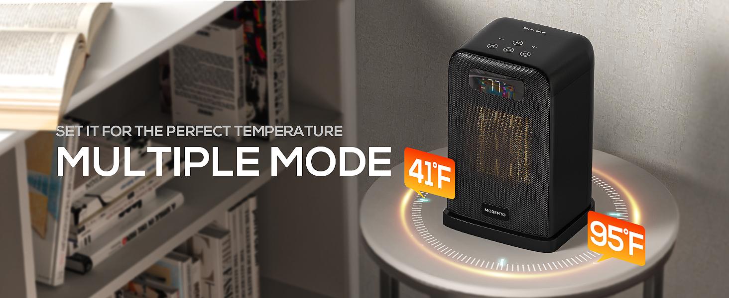 MORENTO Space Heater Indoor,1500W Electric Desk Portable Heaters 10&15inch for Safety Use with Fan and 3 Heating Modes，Remote control and WIFI#TikTokShopBlackFriday