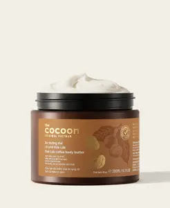 Cocoon Dak Lak Coffee Body Butter - 100% Vegan Cream with Caffeine Tamanu Oil & Cocoa Butter for Moisturizing Softening & Anti-Aging Benefits
