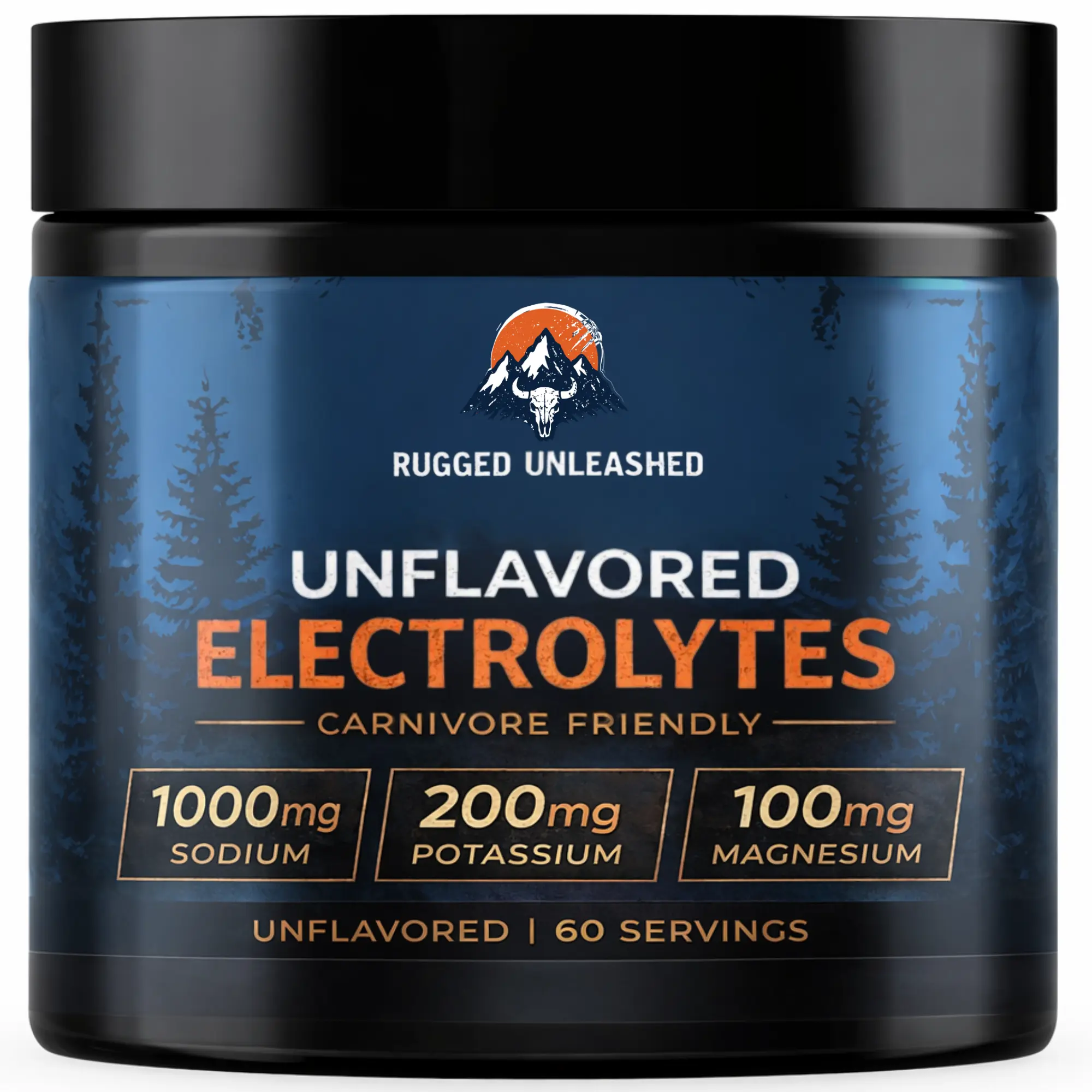 Rugged Unleashed Carnivore Electrolytes – Unflavored, Sugar Free Electrolyte Powder for Carnivore Diet, Keto & Fasting – Flavorless, High-Sodium Hydration with Magnesium, Potassium & Sodium – 60 Servings