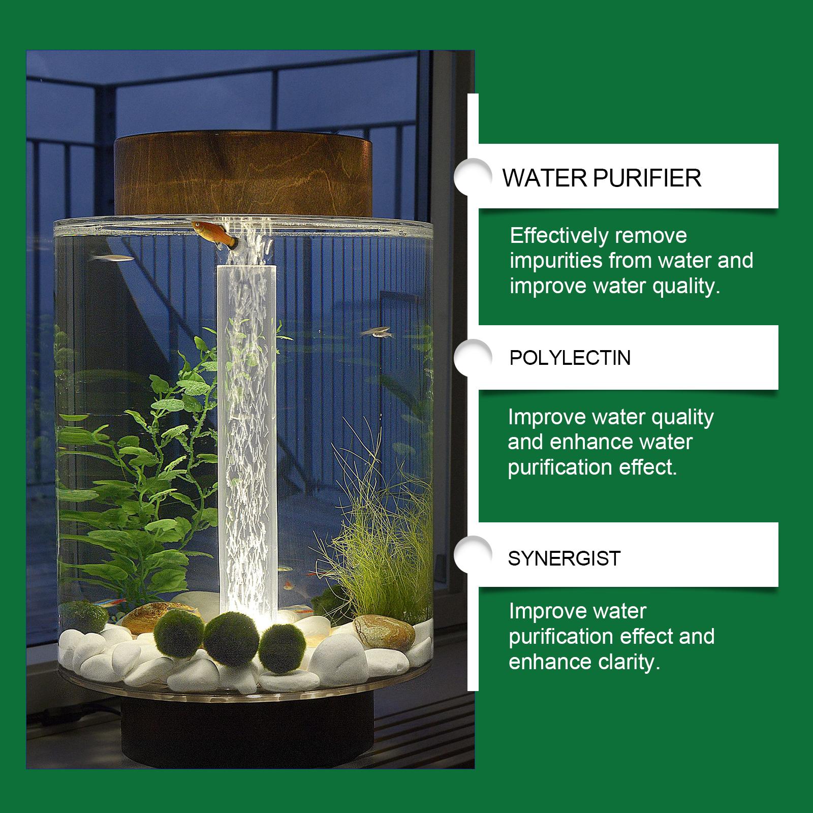 Aquarium Water Purification Tablets, Water Quality Dedicated To Clean Deodorizing Algae Stains Sludge Clear Fish Pond Aquarium Water Purification Tablets for Fish Pond Cleaner Eliminates Cloudy Substances Safely Removes Algae Stains