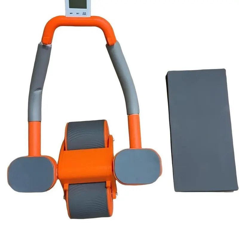 Dual-Wheel Abdominal Core Trainer with Automatic Rebound, Timer & Elbow Support, Ergonomic Roller for Home Gym Intense Workout, Abs at Home, Defined Abs, Stomach Workout Equipment, Tummy Training Equipment
