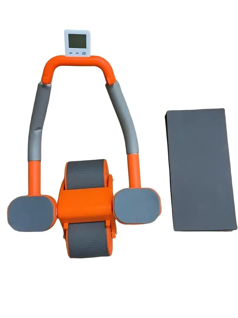 Ergonomic Abdominal Core Trainer with Automatic Rebound and Timer, Dual-Wheel Design for Home Gym Core Workouts