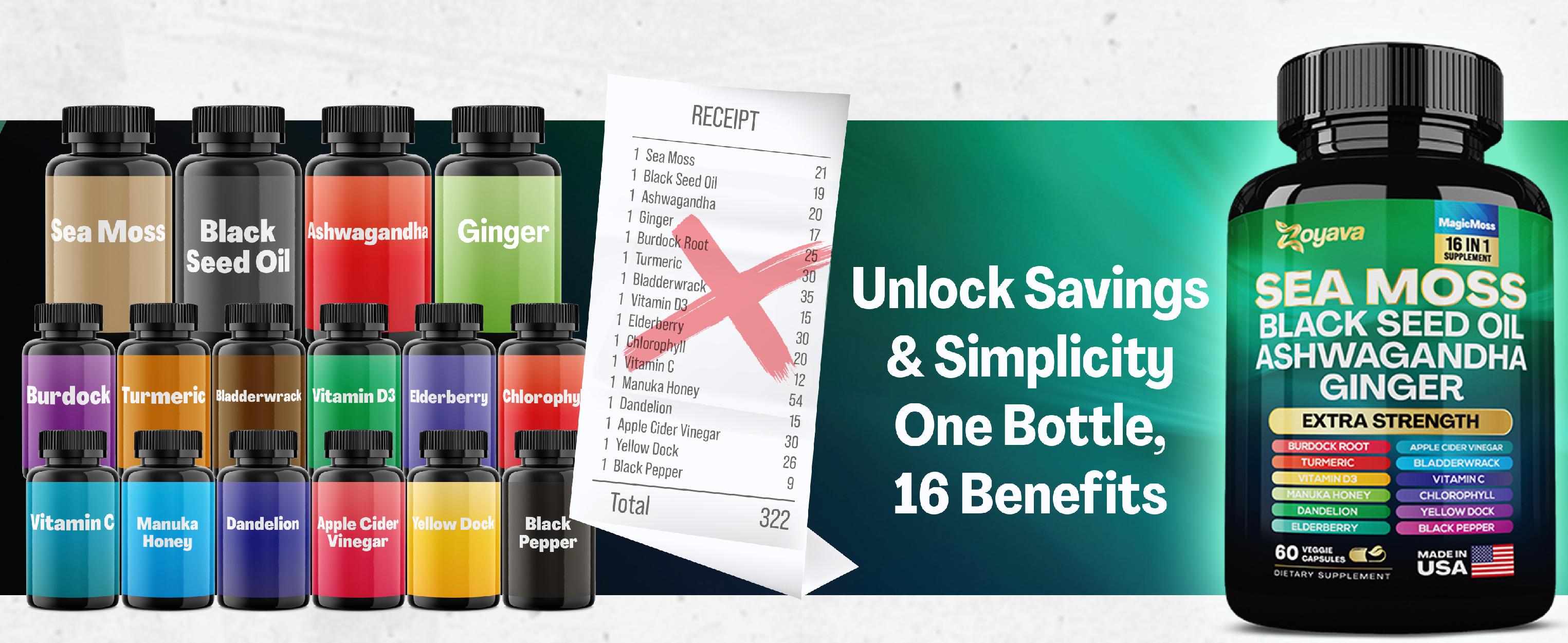 Deep Detox Duo - Zoyava Candida Cleanse and Sea Moss All-in-One Supplement for Gut, Colon, Digestion, and Immune Support - Healthcare Fitness - Made in USA