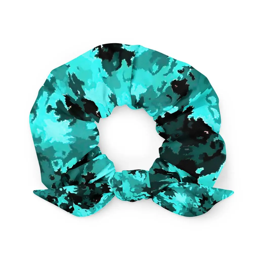Teal Camo Chic Scrunchie