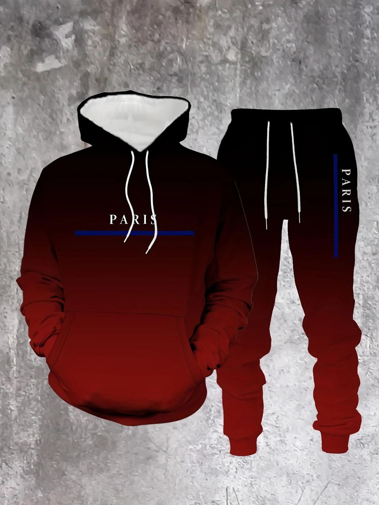 Trendy velvet hoodie set with personalized patterns, simple, versatile, and casual, perfect for everyday wear