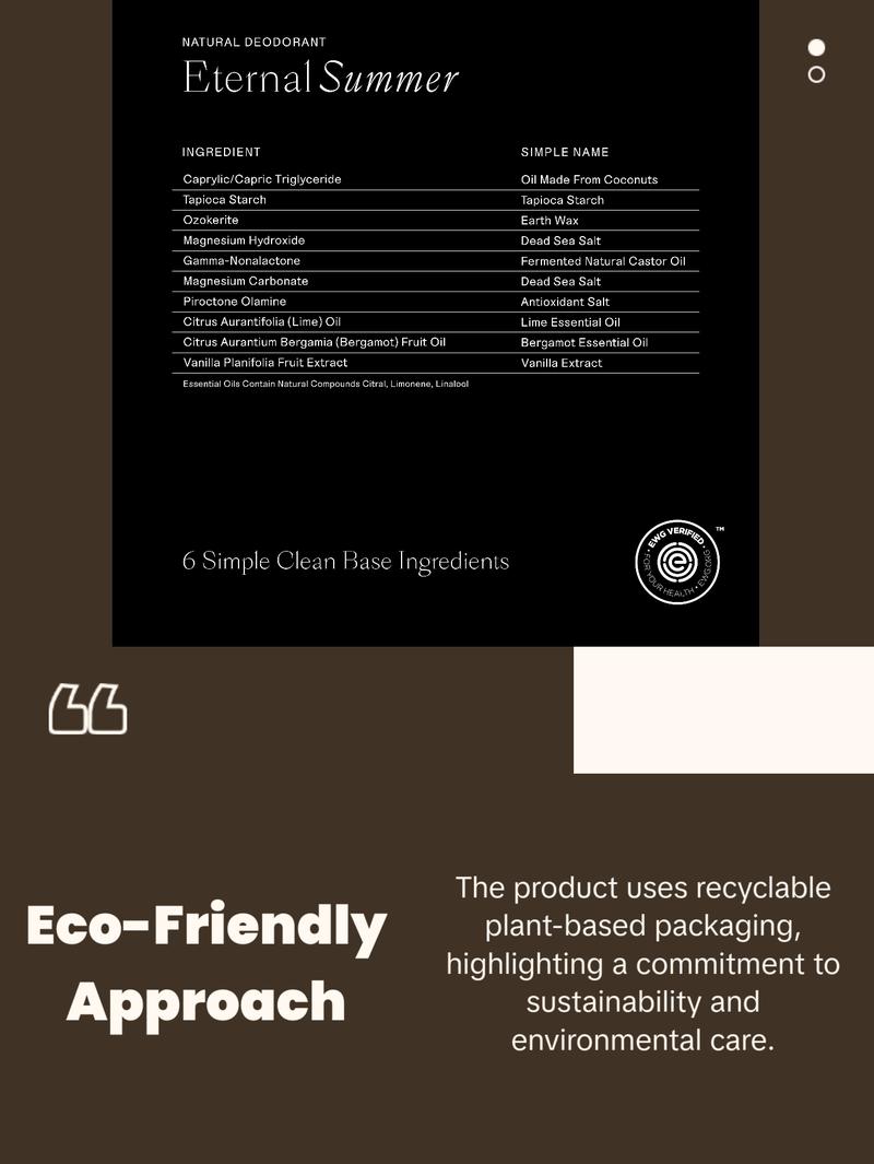 Each & Every Natural Fragrance Deodorant Eternal Summer - Coconut & Lime 2.5oz