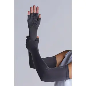Unisex Perpetua Long Fingerless Gloves | Charcoal
