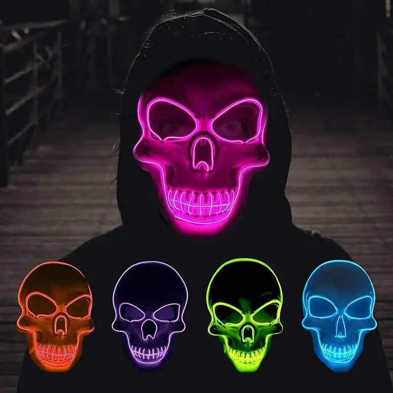 LED Light Skeleton Halloween Mask