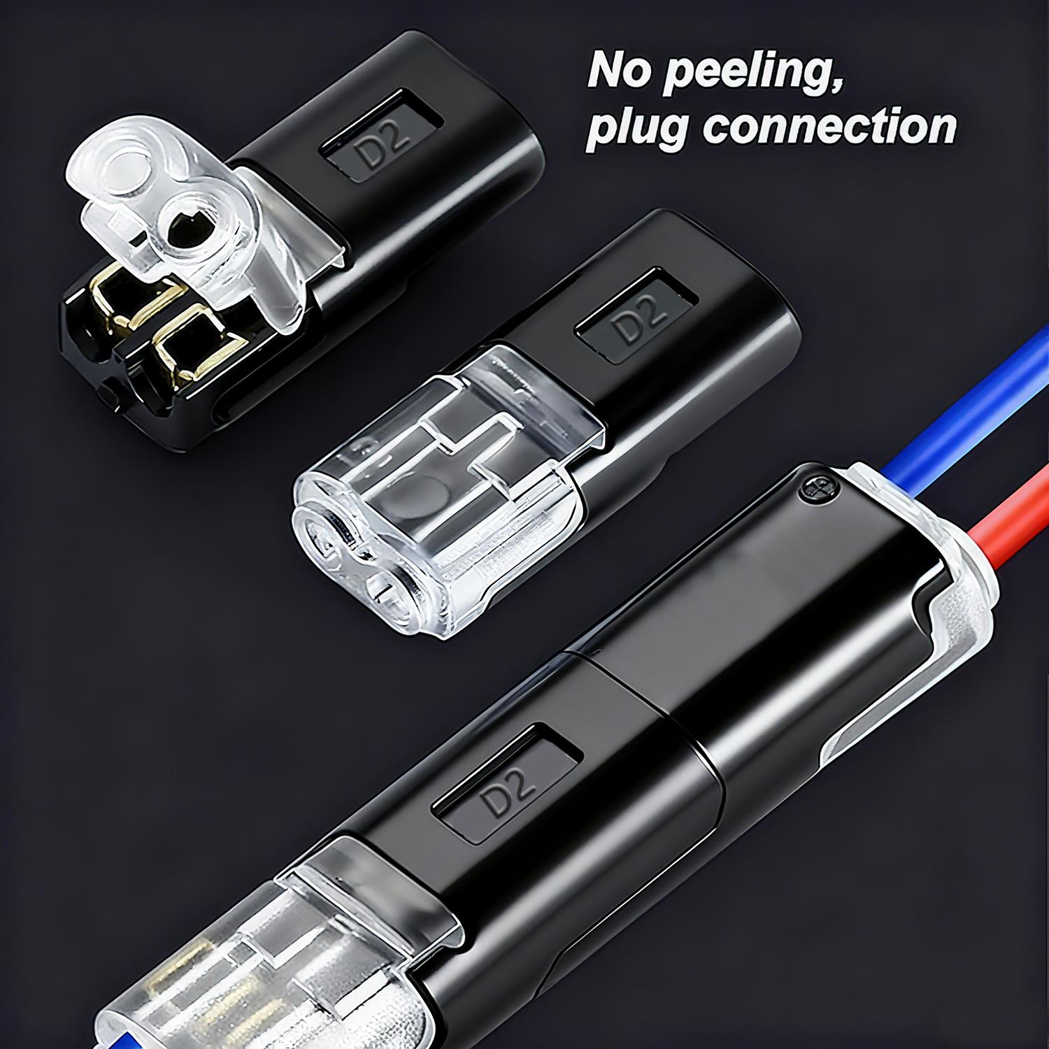 50/100 PCS Double-Wire Plug-in Connector No Wire Stripping Cutting for DIY Crafting Model Kits Low-Voltage Decor Hardware Tools 50/100 PCS Double-Wire Plug-in Connector No Wire Stripping Cutting for DIY Crafting Model Kits Low-Voltage Decor Hardware Tools