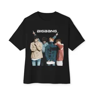 Kpop Bigbang OT4 Unisex Tee, Oversized Box Tshirt, Fan Merch, Music Concert Fashion, Korean Band Top