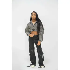 ND Cropped Acid Wash Denim Jacket