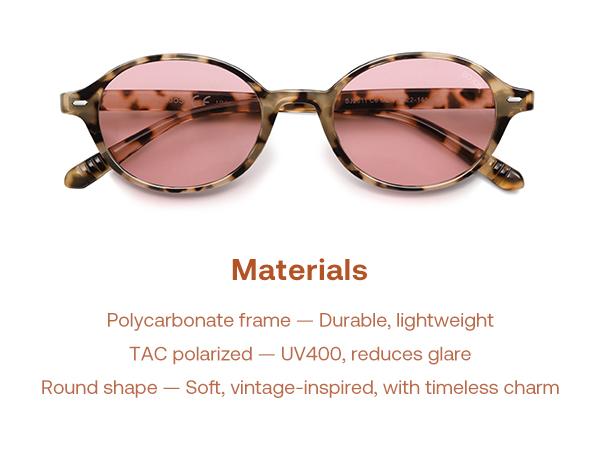 SOJOS Trendy Oval Polarized Sunglasses for Women Men, Chic Retro Small Narrow Round Womens Mens Sunnies