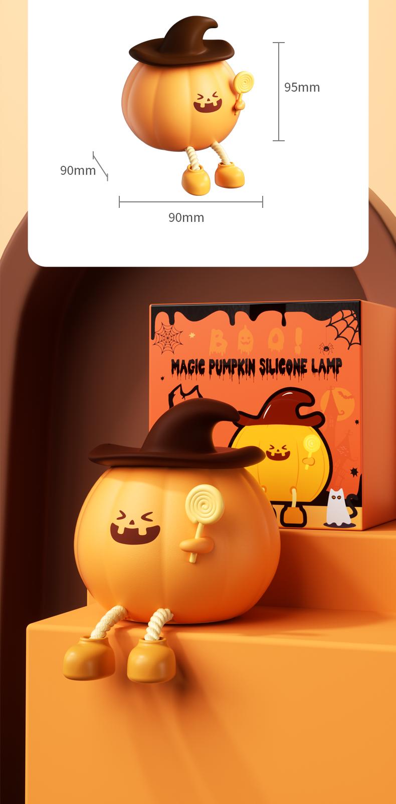 Christmas Mood Lights Mini LED 3-Level Dimmable Silicone Rechargeable Bedside Touch Lamp for Kids & Halloween Decor