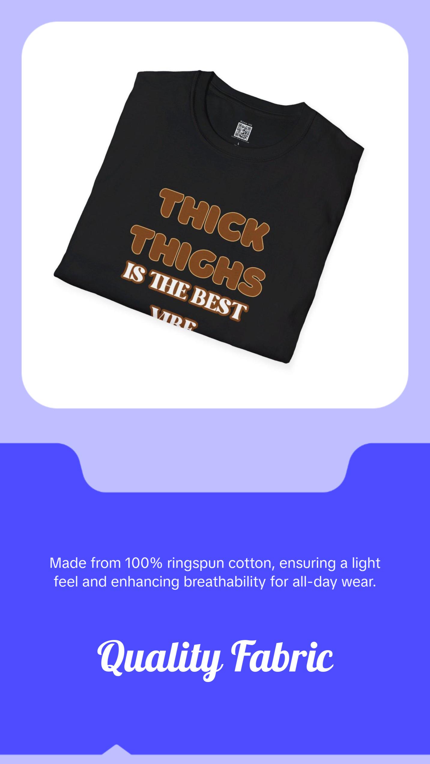 Thick Thighs Brown Sugar, Womenswear, Ribbed Collar, Plus Sizes Tshirt Cotton Comfort Top