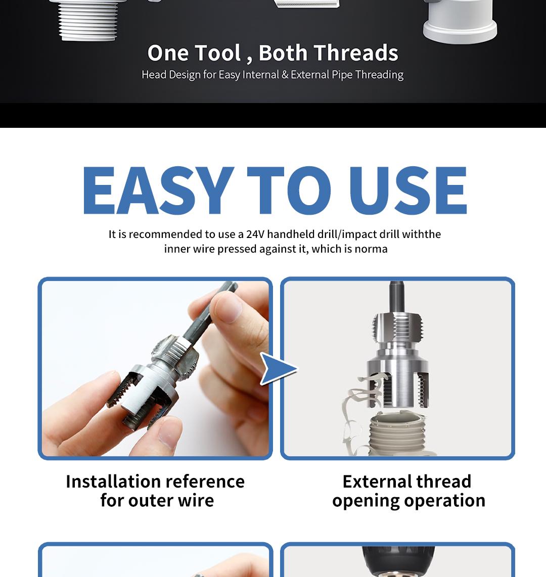 SOPAMI Pipe Tapping and Threading Tool | Dual-Specification Compatible, Wear-Resistant and Durable, Maximizing Efficiency in Pipe Installation and Repair! SOPAMI Pipe Tapping and Threading Tool | Dual-Specification Compatible, Wear-Resistant and Durable, Maximizing Efficiency in Pipe Installation and Repair!
