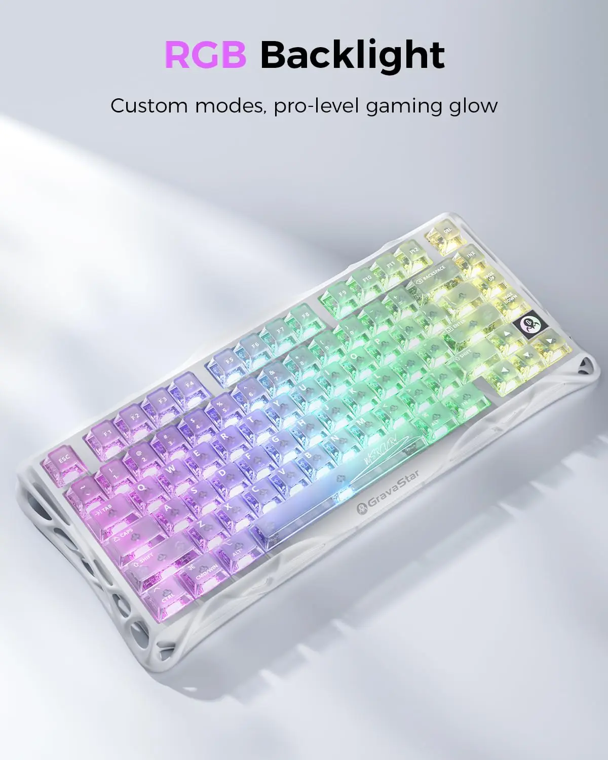 GravaStar Mercury K1 Lite Crystal Aurora 75% Mechanical Gaming