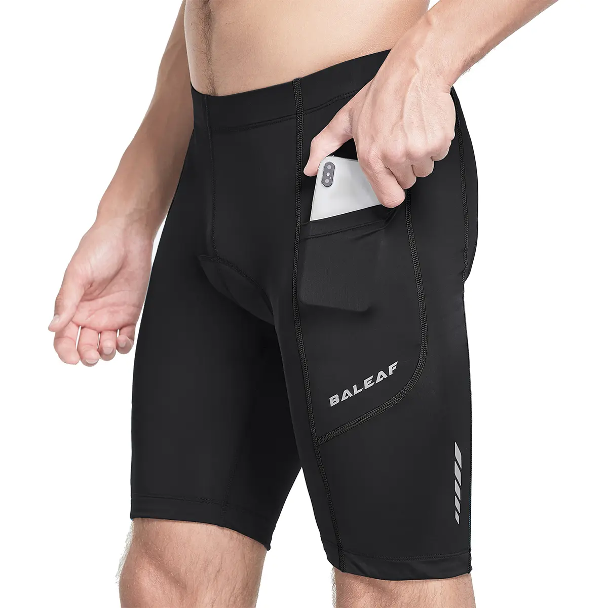 baleaf Men's Padded Bike Shorts Cycling Tights Road Bicycle MTB Accessories Pockets UPF 50+, Biker Shorts, Riding Shorts
