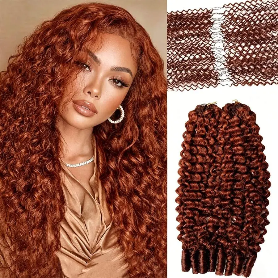 33# Reddish Brown Human Hair Crochet Hair Extensions – Miracle Knots Pre-Separated Crochet Braids, Knotless Boho Braids, Mermaid Braids, Goddess Braids, Burmese Curly, Kinky Curly, Deep Wave, Vacation Hair & Beach Essentials#SummerWins #DealsForYouDays
