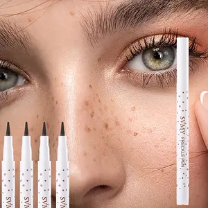 4Pcs Brown Freckle Pens Set Long Lasting Natural Look Pigmented Makeup Waterproof Sweatproof Dot Freckles Pencil Fast Drying Smooth Cosmetic Easy to Apply
