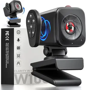 Webcam for PC/Laptop/Mac with Remote Control, 2K Computer Camera, Low-Light Correction, AI-Noise Canceling Mics, Adjustable Field of View, Built-in Privacy Cover, Stereo Mics