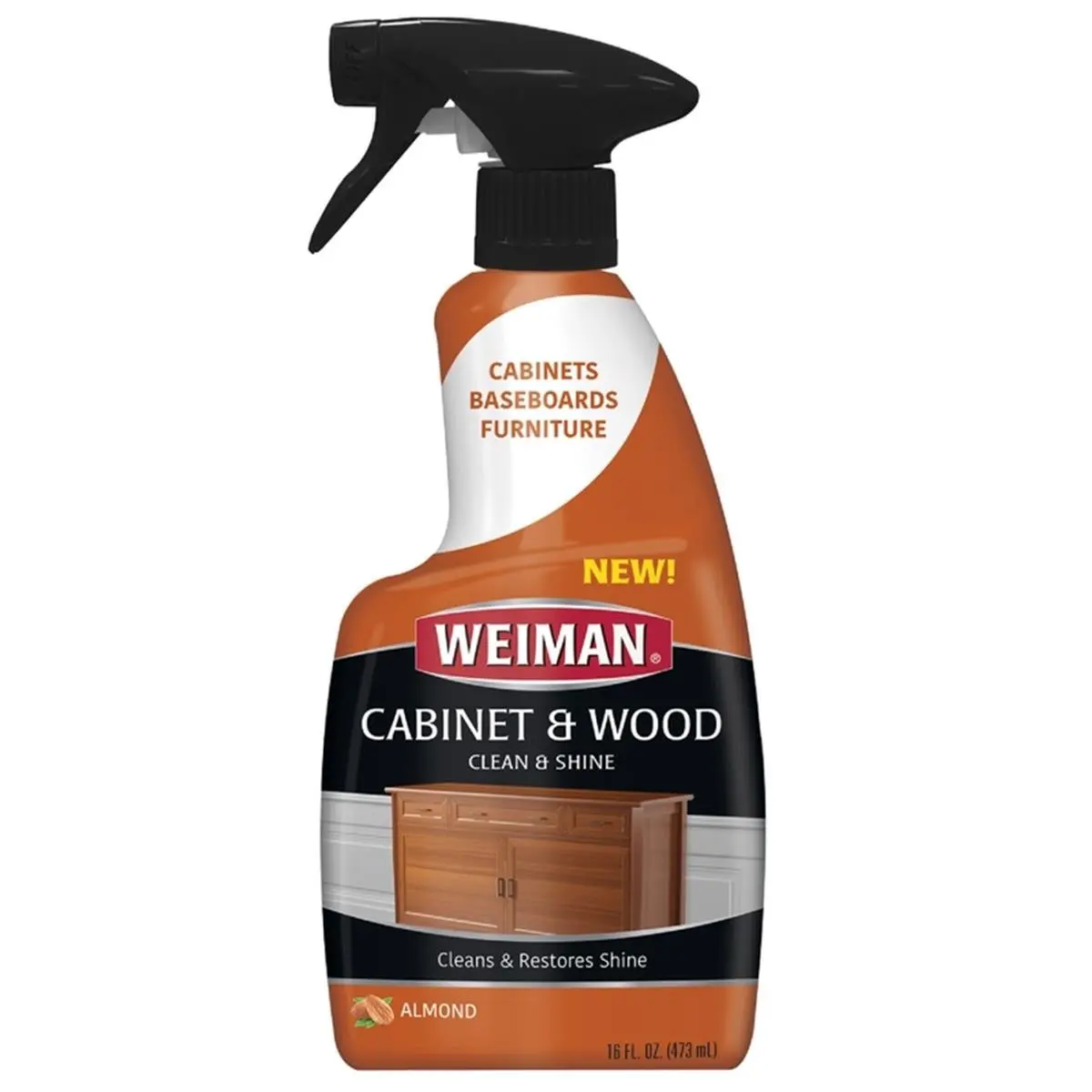 Weiman 16 fl oz Cabinet Cleaner Spray - Durable Multi-Purpose Household Cleaning Supplies for Indoor Household Cabinets, Wood Surfaces, Container-Compatible Stain Removal, Lasting Use